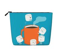 Cute Marshmallow Hot Chocolate Waterproof Large Capacity with Zipper Travel Business Trip Home Multifunctional Makeup Bag Storage Bag Coin Purse