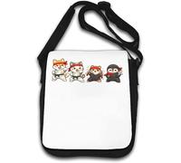 Cute Martial Arts Animal Warriors Shoulder Bag White