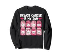 Cute Mason Jar Breast Cancer Is My Jam Awareness Support Sweatshirt