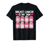 Cute Mason Jar Breast Cancer is My Jam Awareness Support Value Graphic T-Shirt