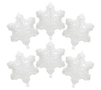 Cute Matte Frozen Snowflake Balloon Clear Ice Snow Decoration Winter Party Supplies, 6 Pack Transparent Snowflake Balloons For Birthday Christmas Xmas Eve New Year Fairy Wonderland Baby Shower Wedding