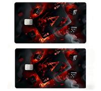 Cute Matte Poker Credit Card Skin Sticker Pack of 2 Waterproof Funny Spade A Debit Card Sticker for Most Metro Transport Keys Bank Cards, Trendy Cartoon Skin Decal for Teenagers Adults