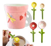 Cute Measuring Spoons | Floral Ceramic Decorative Gadget Set,Ceramic Baking Measuring Spoons | for Baking Cooking Kitchen Dish Home House Indoor Table Women Men