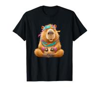 Cute Meditating Capybara Yoga Mindfulness Zen Vibes T-Shirt
