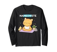 Cute Meditating Cat with Calm Cozy Vibes Long Sleeve T-Shirt