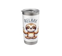 Cute Meditating Sloth Relax Zen Yoga Mindfulness Design Stainless Steel Insulated Tumbler