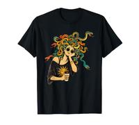 Cute Medusa Coffee Greek Mythology Snake Hair Goddess T-Shirt