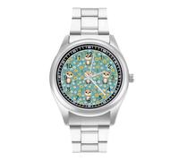 Cute Meerkat Watch Stainless Steel Band Watch Dress Watch Digital Wrist Watch Analog Quartz Watch for Unisex