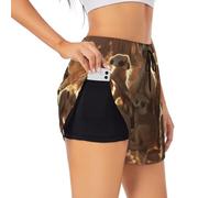 Cute Meerkats,Women's Athletic Shorts, Stretch Gym Shorts Running Sport,S