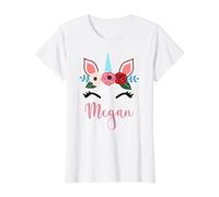 Cute Megan Magical Floral Unicorn For Girls T-Shirt