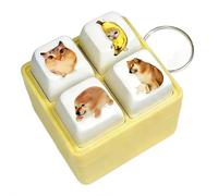 Cute Meme Animal Sound Keychain, Pressable Noise Maker Fidget Toy, Portable Stress Relief Pendant for Kids, Teens & Cat/Dog Lovers