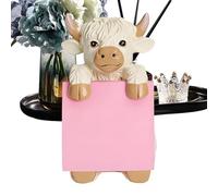 Cute Memo Dispenser | Cow Design Office Desk Memo Pad Holder - Resin Sticky Notes Stand for Office, College, School, Studio, Students, Workers, Teachers