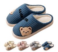 Cute Mens Slippers Womens Bear Slippers Funny Memory Foam Slides Slip On Homes Sliders Lovely Animal Sliders Couple Bedroom Slides Ladies House Shoes Gift For Her Him Leisure Mules Shoes