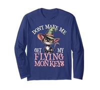 Cute Meowgical Flying Monkeys Cat Wizard Creepy Warlock 1693 Long Sleeve T-Shirt