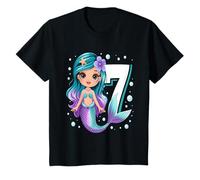Cute Mermaid 7th Birthday Girl Under The Sea Party T-Shirt