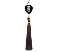 Cute Mermaid Cat Automotive Interior Mirrors Hanging Crystal Pendant Lucky Charm Car Rearview Ornament Love