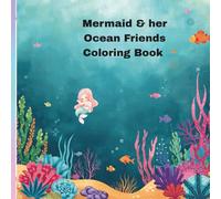 Cute Mermaid Coloring book for kids: Coloring book with sea animals for preschool kids ages 3-5