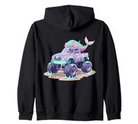 Cute Mermaid Drip Monster Truck Ocean Girl Fantasy Ride Zip Hoodie