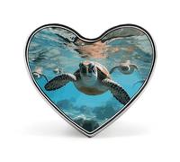 Cute Mermaid Tail Lapel Pin Heart Brooches And Pins - Metal Badge for Shirts, Jackets, Hats | Durable Fashion Accessory & Gift for Men, Women, Events, Sea Turtle, Love form