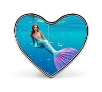 Cute Mermaid Tail Lapel Pin Heart Brooches And Pins - Metal Badge for Shirts, Jackets, Hats | Durable Fashion Accessory & Gift for Men, Women, Events, Cute mermaid tail, Love form