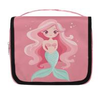Cute Mermaid Travel Toiletry Bag for Women Men Girls Boys Kids Makeup Cosmetic Bag Hanging Wash Bag Toiletries Organizer Shower Bag
