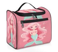 Cute Mermaid Travel Toiletry Bag for Women Men Kids Girls Boys 11.2 L Big Cosmetic Makeup Bag Hanging Wash Pouch Bag Toiletries Organizer Shower Bag