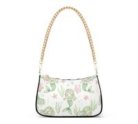 Cute Mermaids Corals Sea Bubble Aesthetic Shoulder Bag for Women Retro Formal Purse Hobo Chain Strap Zipper Wallet Purses