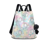 Cute Mermaids Unicornsl Rainbow Backpack, Fashion Printed Daypack, Anti Theft Back Zip with Multiple Pockets for Travel