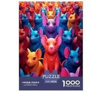 Cute Mice Jigsaw Puzzles Puzzles for Adults Kids. 1000 Piece Impossible Challenge Toy Educational Games Home Decoration for Adults& Kids Age 14 Years Up 38x26cm/1000pcs