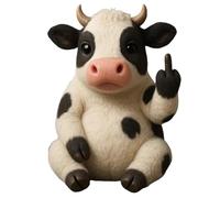 Cute Middle Finger Plush Highland Cow, Middle Finger Plush Toy, Mini Middle Finger Animal Statue, Stress Relief Decor Gift, For Home Office Desk (Cow)