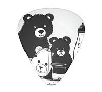 Cute Milk Bottle Bear Guitar Plectrums Classical Triangle Bass Acoustic And Electric Guitar Plectrums For Guitarists 12 Pieces