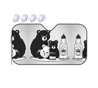 Cute Milk Bottle Bear It is a car Windshield Sun Visor, which Does not take up Too Much Space and Protects The Environment Inside The car.