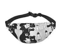 Cute milk bottle bear Large Fashion Crossbody Waist Bag, Travel Casual Boys Waist Bag, Suitable for Sports, Running, Cycling, Traveling, Fishing