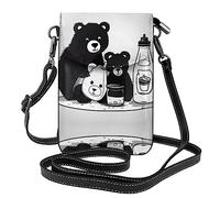 Cute milk bottle bear Printed Women's Crossbody Phone Bag - Perfect for Travel and Shopping