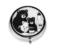 Cute Milk Bottle Beara Small Three-Compartment Medicine Box That Can Be Placed in Your Pocket Or Purse and Can Store Vitamins.