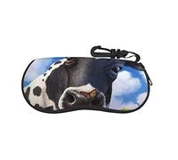 Cute Milk Cow Farmhouse Theme Ultra Light glasses case, Porteble Travel Slip in Eyeglasses Bag Sunglasses Pouch Holder with Belt Clip