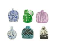 Cute Mini Acrylic Vase Creative Magnets for Fridge, Funny Small Plant Magnets, Tiny Real Flower Vase for Refrigerator Decoration Kitchen Locker Kitchen Office (6 Pack) #A