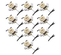 Cute Mini Bee Hair Clips 10pcs Yellow Metal Plastic Barrettes