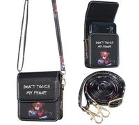 Cute Mini Crossbody Bag for Samsung Galaxy Z Flip6/5 4 3,Moto Razr,OPPO Find N2 N3 Flip Series Small Shoulder Purse for Women Girls Airpods Lipstick Case Strong Magnetic Closure, Don't Touch