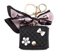 Cute Mini Earphones Bag Compatible with Airpods Pro 2, Airpods Pro,AirPods 3rd,2nd,1st Generation Case for Women, Stylish Leather Shell with Crossbody Strap (Black)