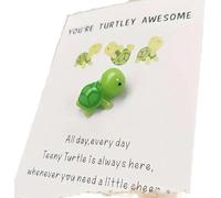 Cute Mini Green Turtle, Handmade Emotional Support,You're Turtley Awesome, Turtle Motivational Gift,Turtle Shaped Card Friendship Gift, A Card With A Turtle Ornament Home Décor Accents Decoration