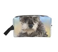 Cute Mini Schnauzer PrintLarge Capacity Cosmetic Organizer，Travel Makeup Bag for Women
