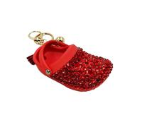 Cute Mini Shoe Charm Keyring Keychains Bling Bling Rhinestone Imitation Shoe Keychain, Red, Medium