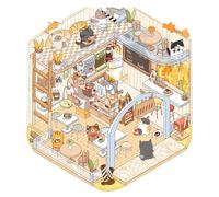 Cute Miniature Scene Stickers - 3-D House Stickers | Fun Stacking Scene Stickers | Cute Cartoon Scenery Stickers | Creative Kids Room Sticker Scenes Make Your Own Room Sticker for Passing Time