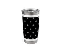 Cute Minimal Heart Pattern Black and Gray Modern Design Stainless Steel Insulated Tumbler