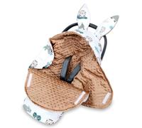 Cute Minky hooded blanket bunny ears new baby gift newborn 90×90 cm | Layette car seat pram hood double sided adorable christening shower soft travel blanket Africa brown