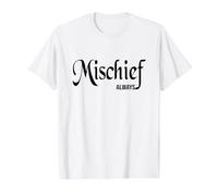 Cute Mischief Black Text Designed Value Graphic T-Shirt, Men, White, S