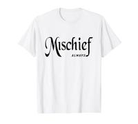 Cute Mischief Black Text Designed Value Graphic T-Shirt, Men, White, XL