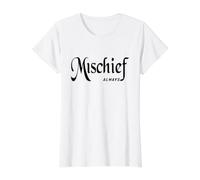 Cute Mischief Black Text Designed Value Graphic T-Shirt, Women, White, XS