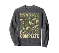Cute MISSION 100 DAYS School COMPLETE Military Force Dad Sweatshirt